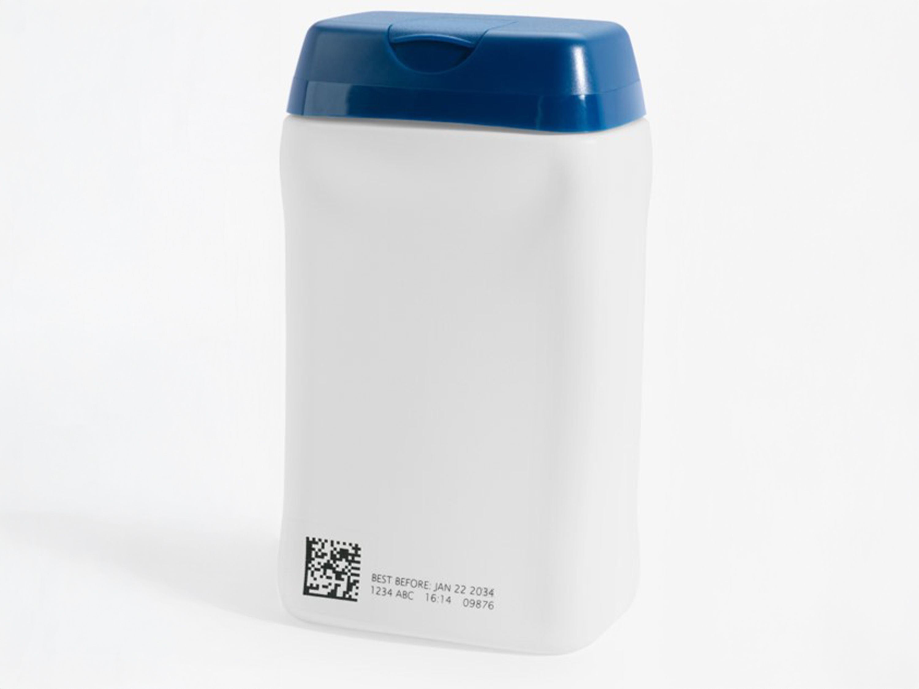 UV-Laser Datamatrix auf Plastikdose weiss