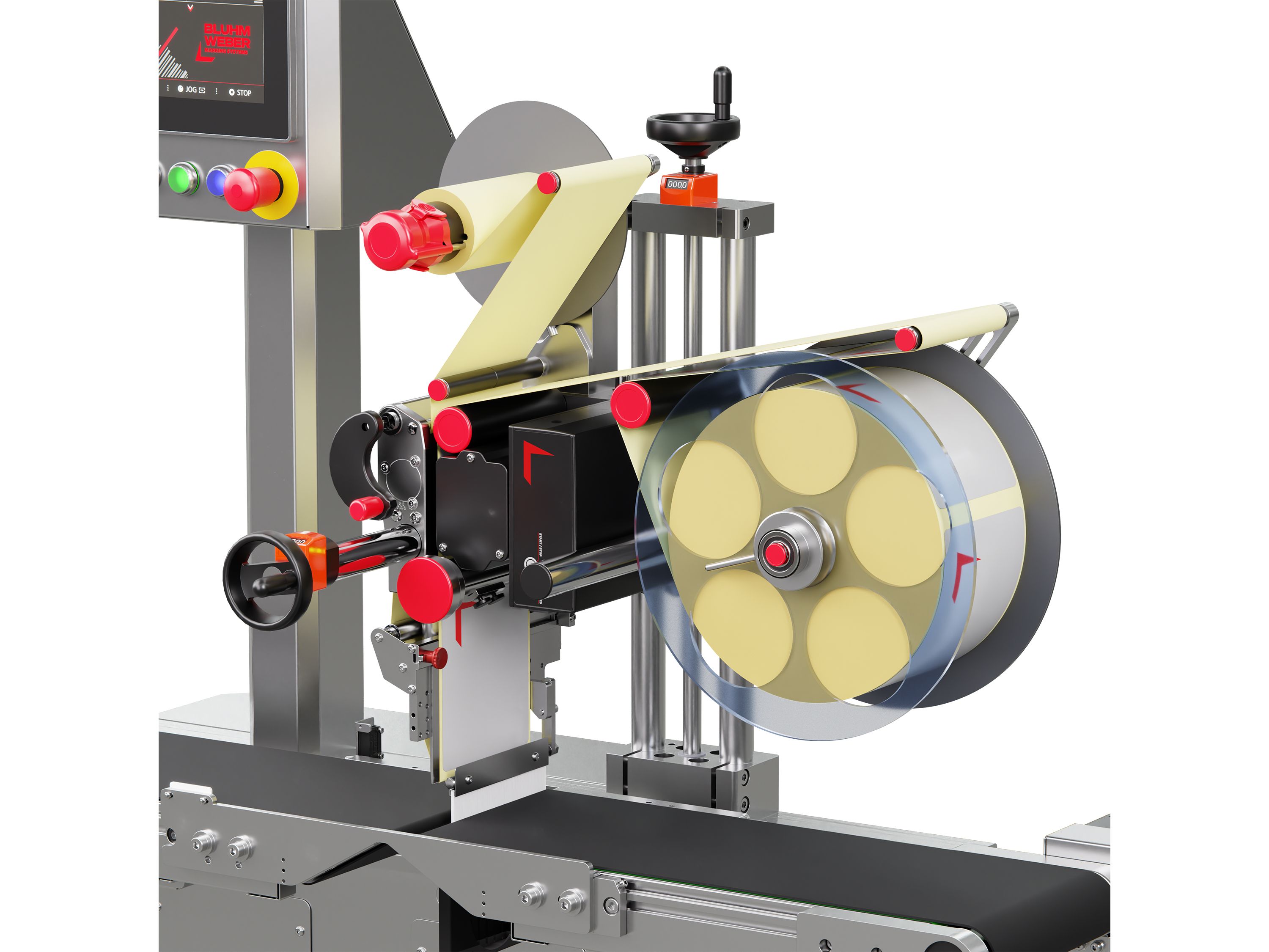 Etikettieranlage Geset 218 mit Etiketten rechts