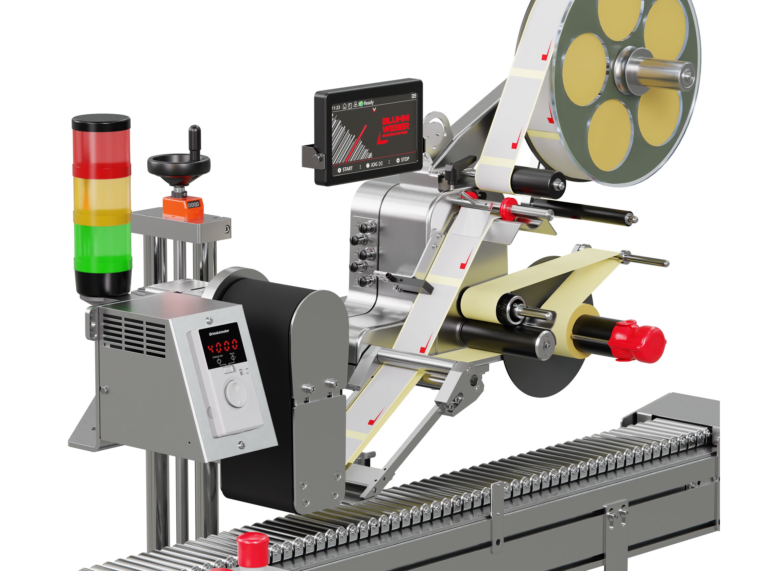 Etikettieranlage Geset 225 mit Etiketten rechts