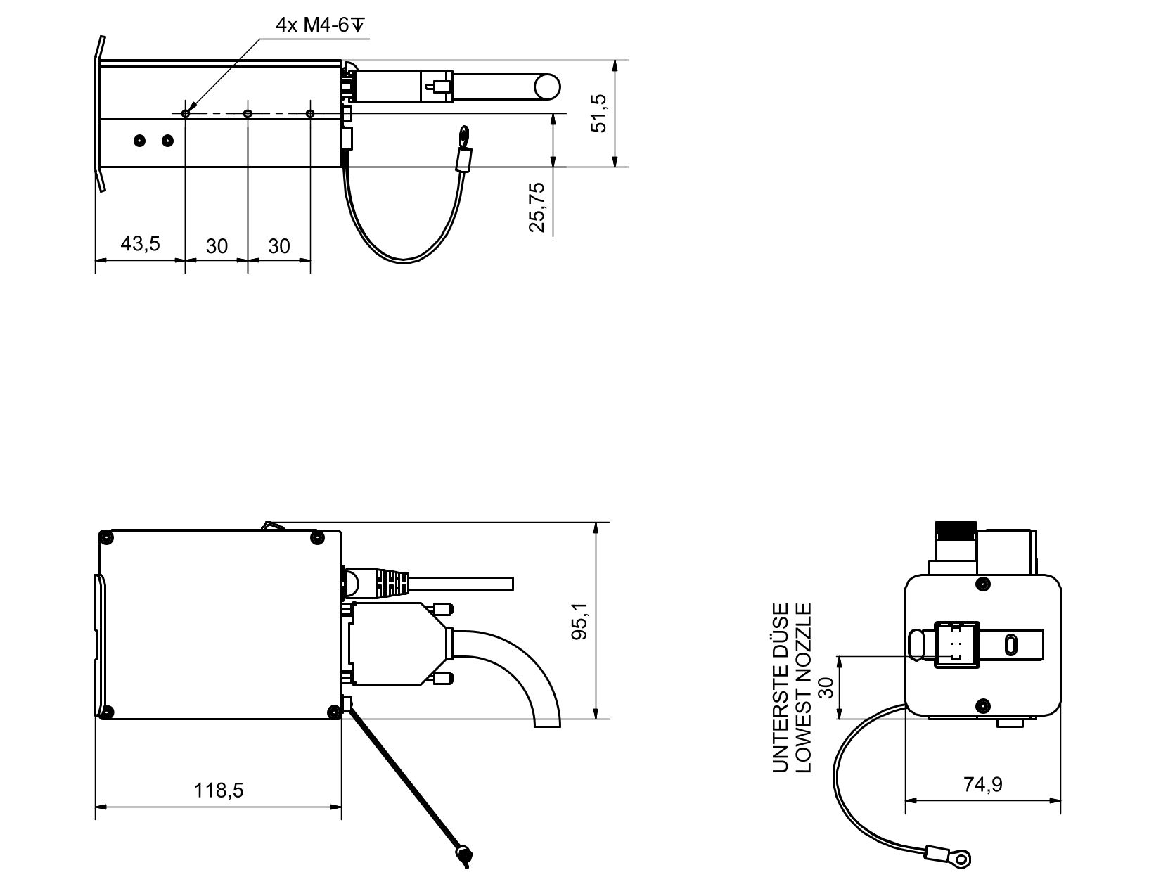 Technical Drawing Markoprint X1JET HP Standard