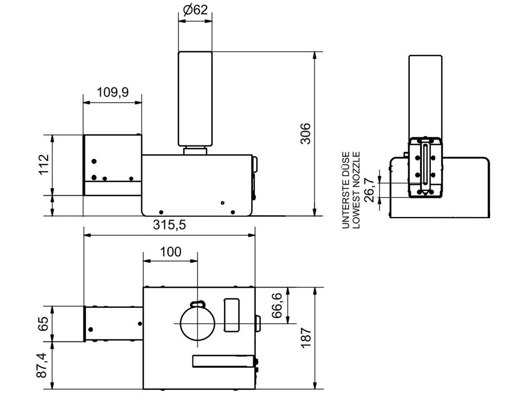 Technical Drawing Markoprint X1JET XR
