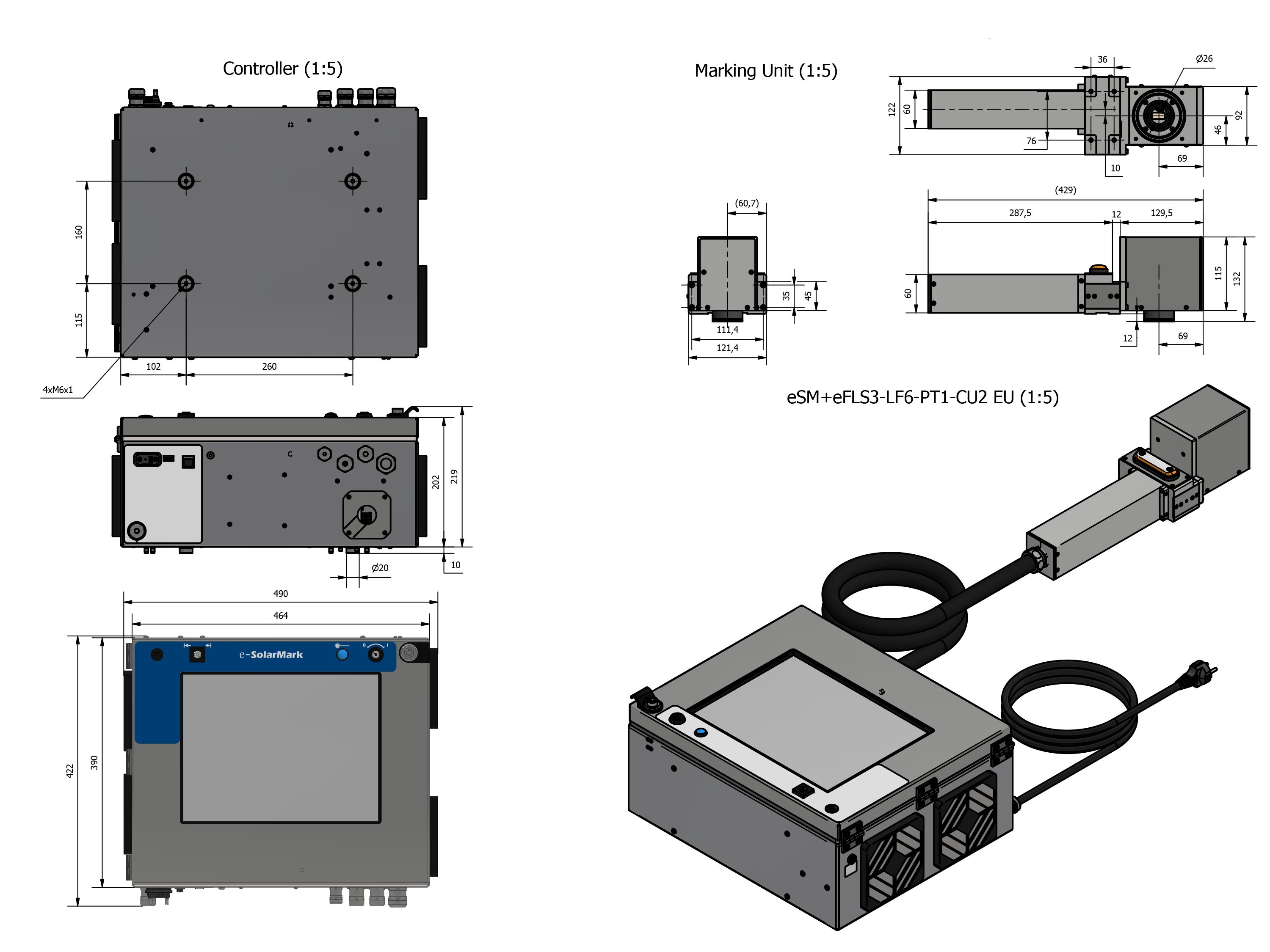 Technische Zeichnung  e-SolarMark+ eFLS