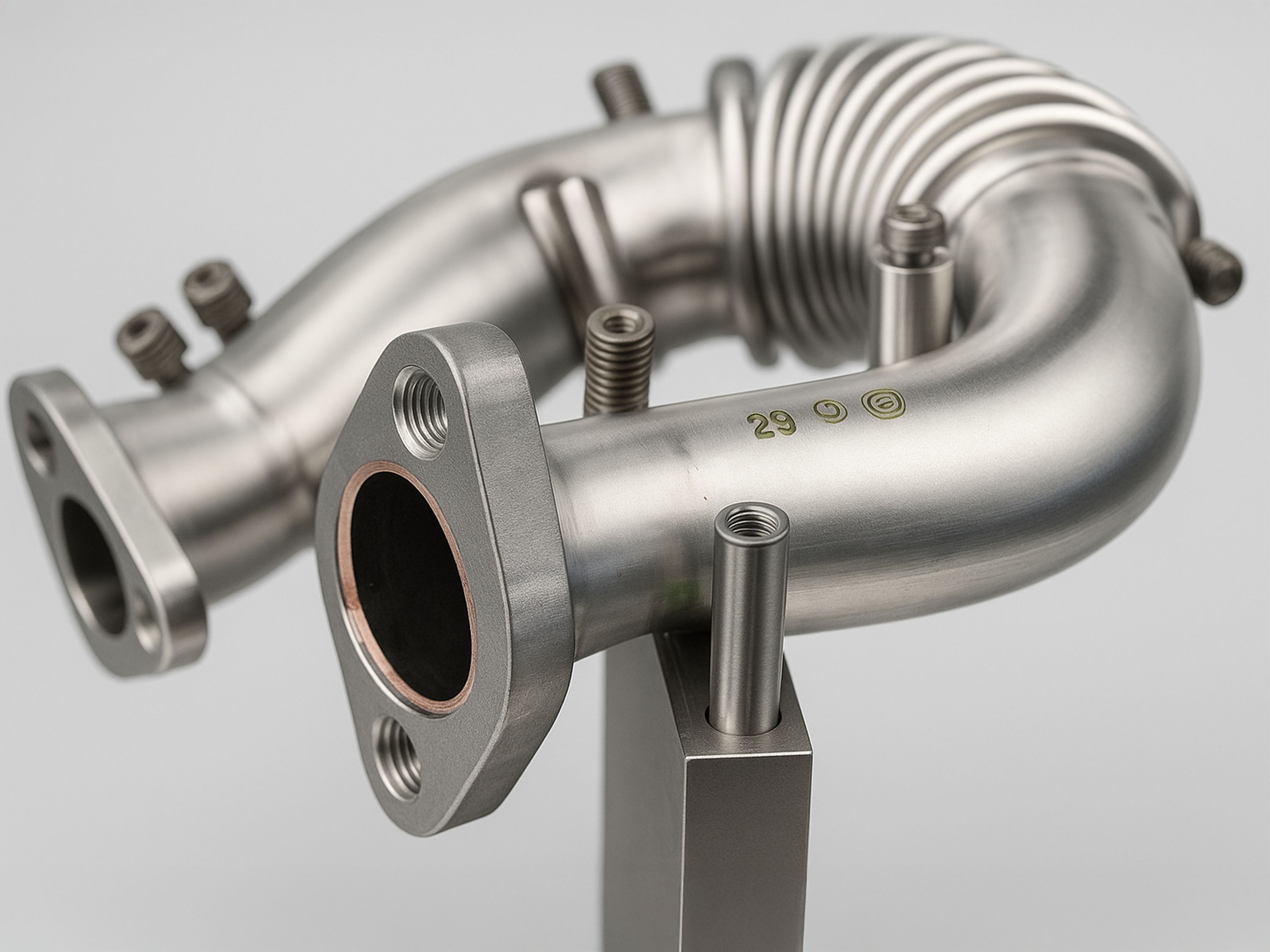 Faserlasercodierung auf Metall-Autokrümmer