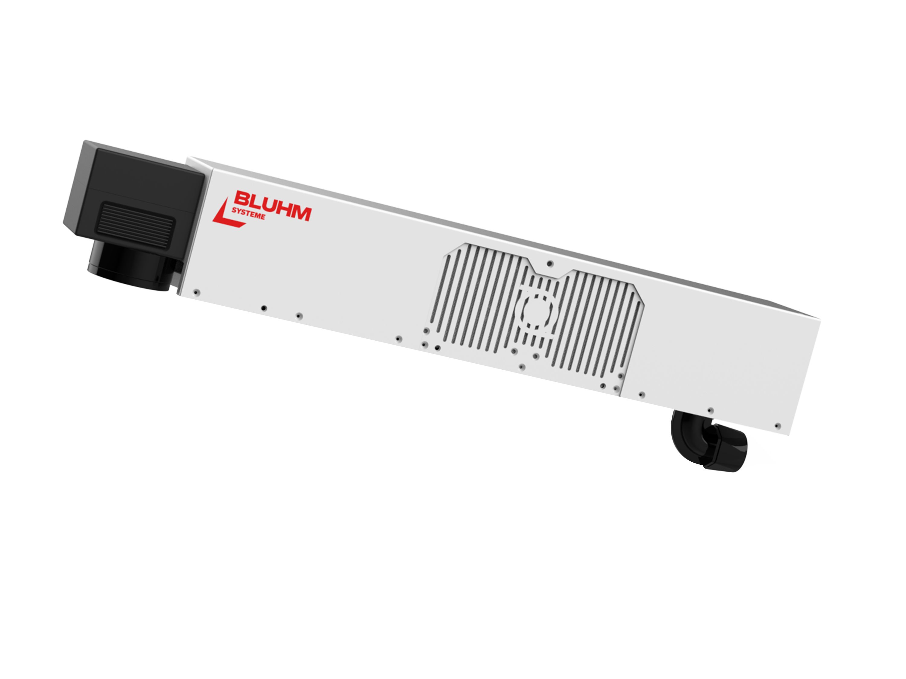 Bluhm Carbonline CO2 Laserbeschrifter Kopf schaut nach schräg links oben