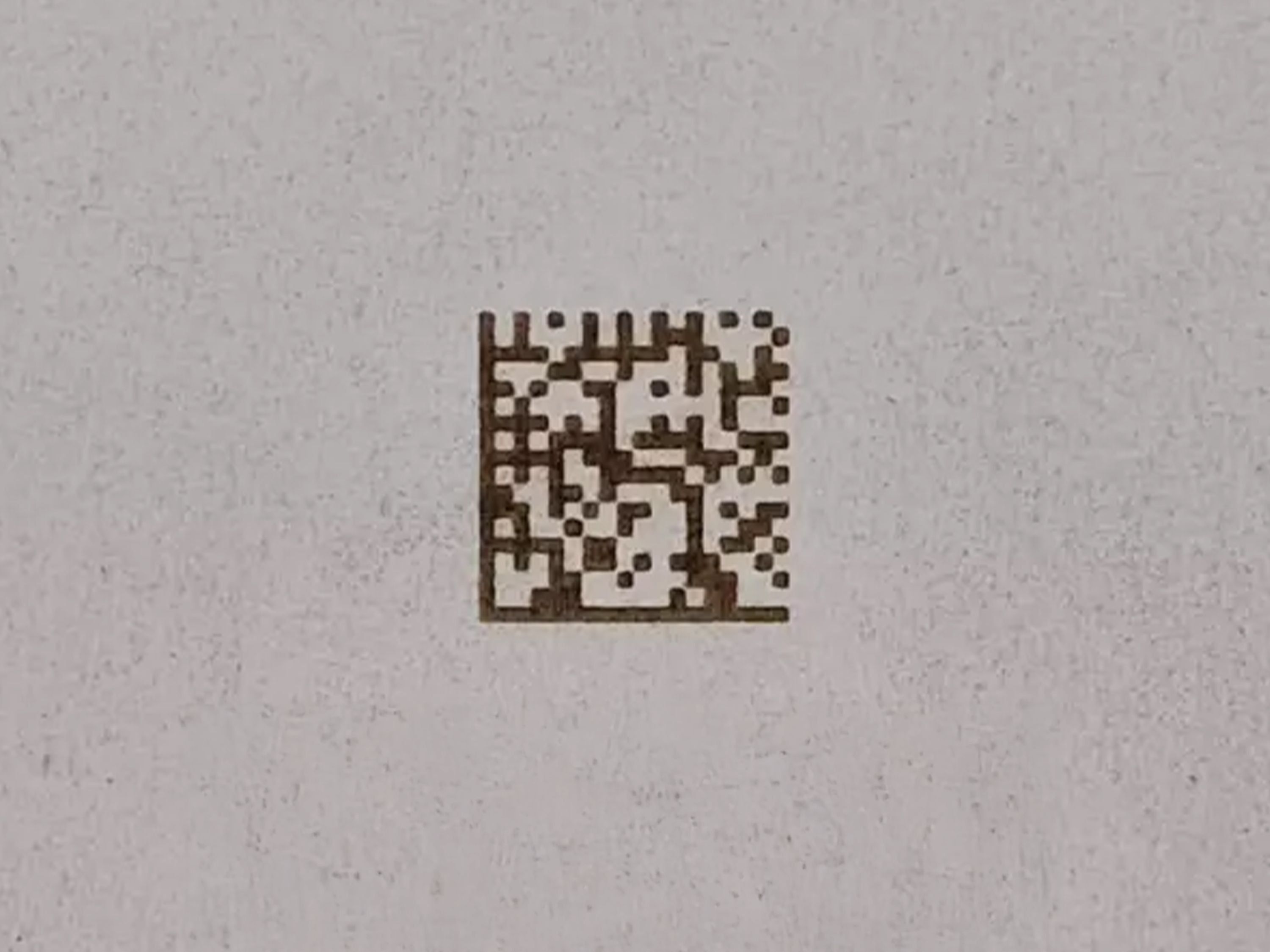 Laserbeschriftung Datamatrix Code auf Verpackung