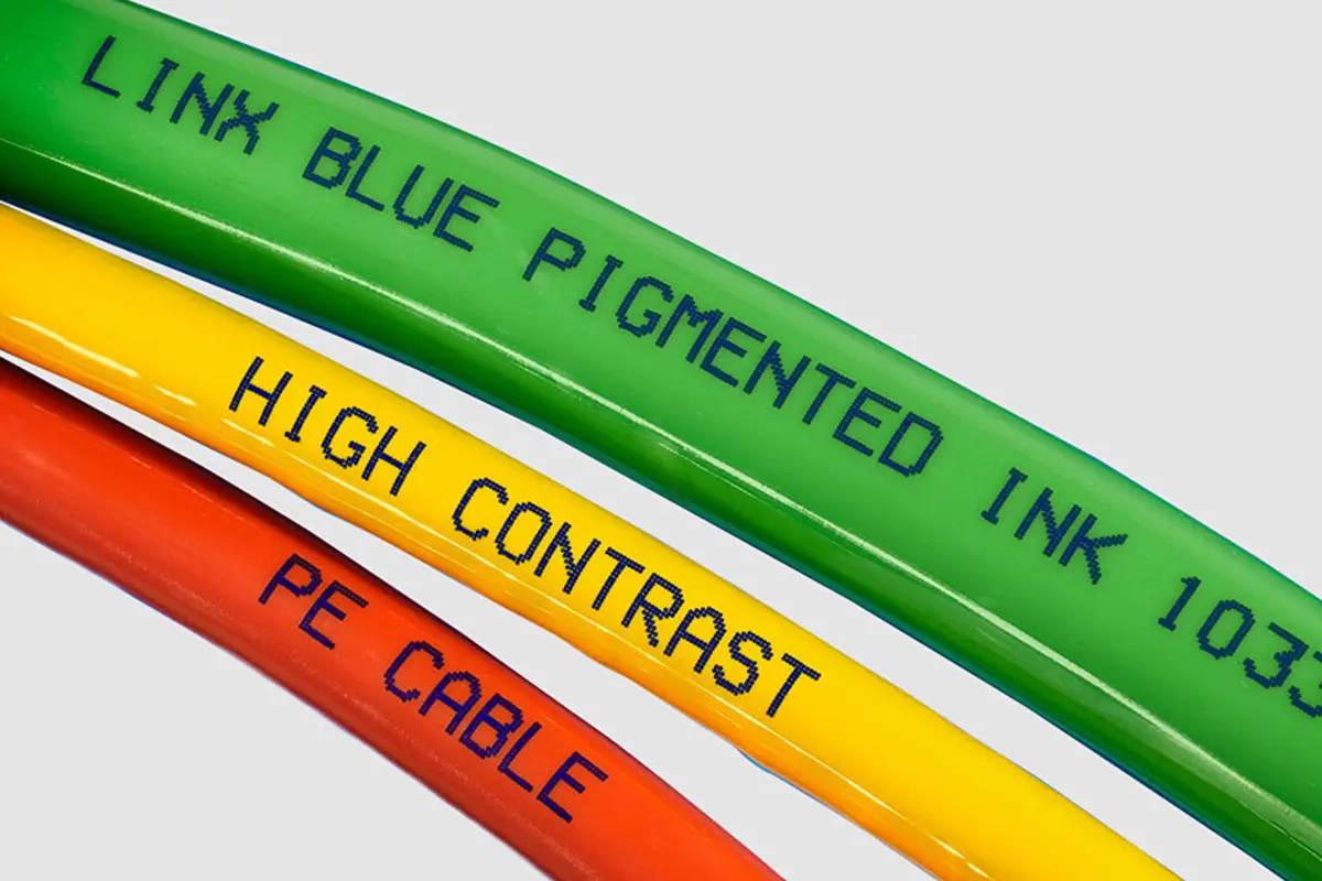 blaue Tinte auf PE-Kabel