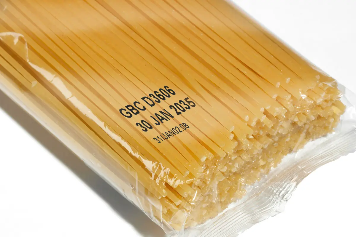 Thermal transfer printing on foil pasta packaging