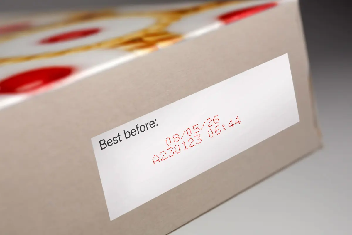 Food packaging marked with inkjet printing